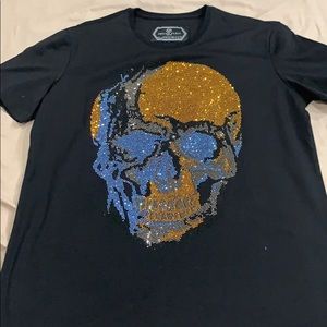 Philipp Plein Black TShirt with rhinestone detail
